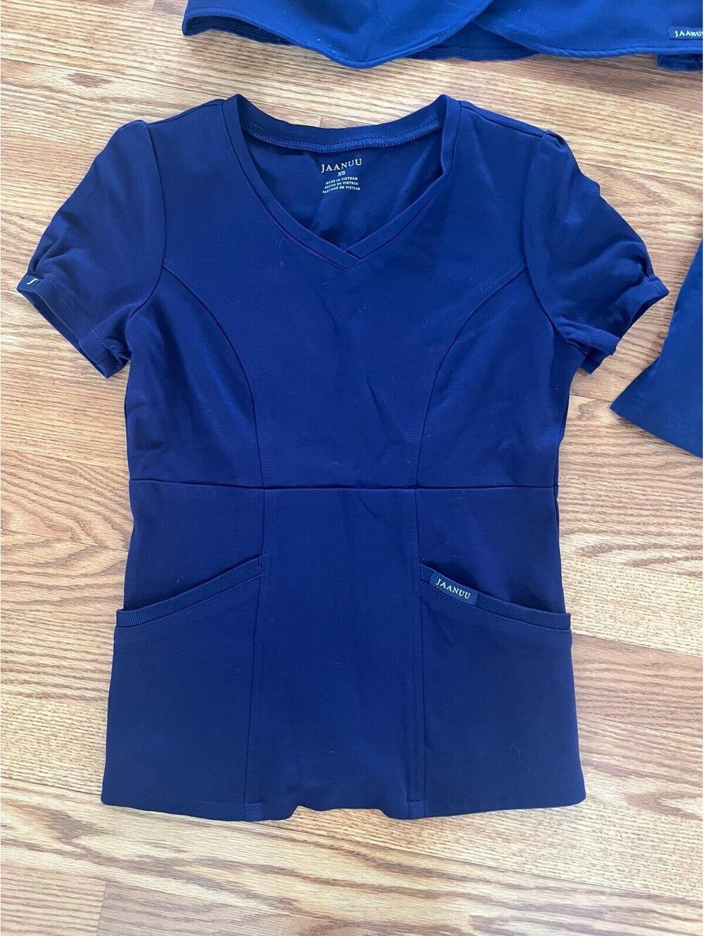 Women’s XS Navy Jaanuu Medical Scrub Tops - Picture 2 of 7
